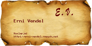 Erni Vendel névjegykártya